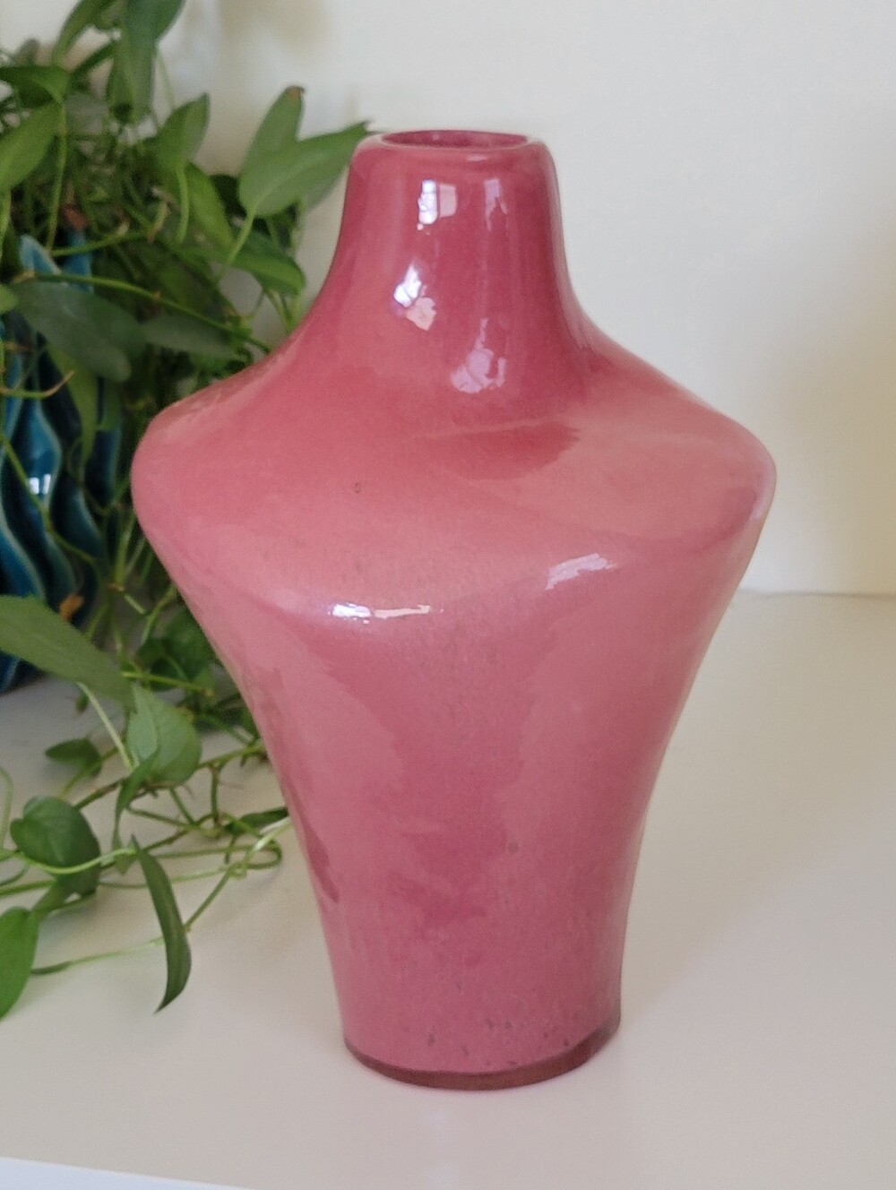 Anthropologie smashed glass large mauve / dusty pink vase